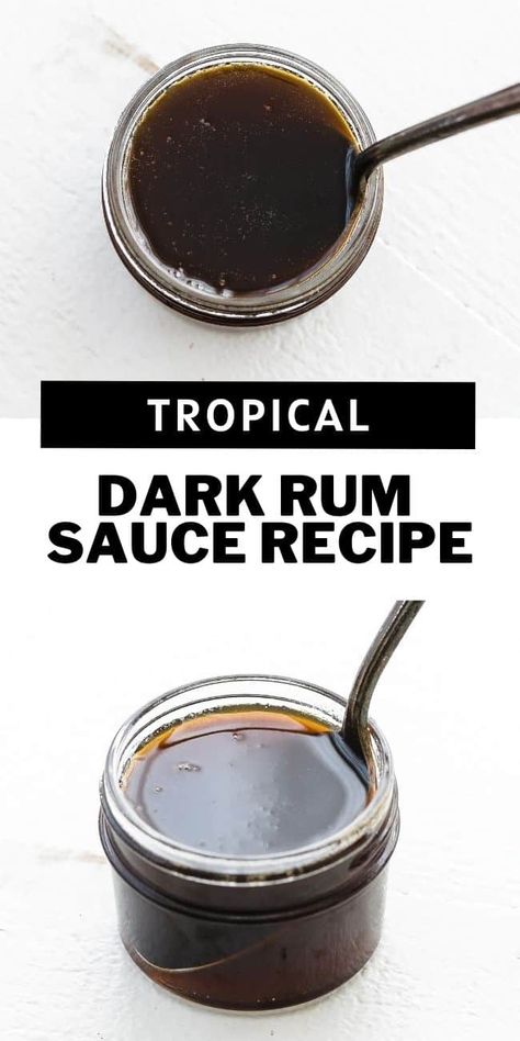 This homemade rum sauce is incredibly easy to make with only 3 ingredients. It goes excellent over bread pudding, with ice cream or even spicy rubbed proteins. You can make it extra creamy by finishing it with cream or butter for an awesome flavor! #sauce #dessert #breadpudding Homemade Rum, Rum Sauce Recipe, Ice Cream Sauce, Rum Sauce, Ginger Sauce, Marinade Sauce, Cinnamon Recipes, Homemade Seasonings, Caramel Recipes