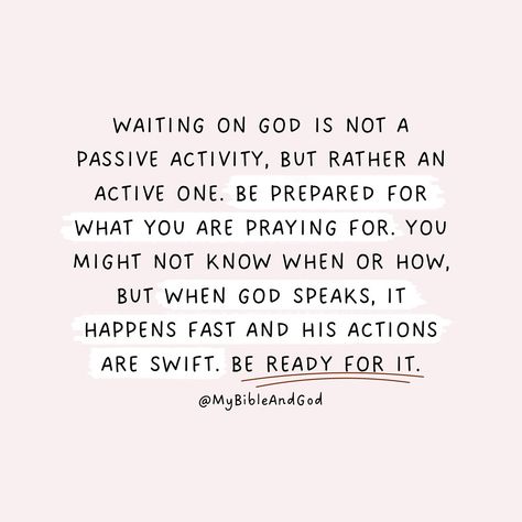 Waiting on God is not a passive activity, but rather an active and expectant posture. Wait on Him with expectation, preparation, and faith, trust that His answers will come to you. In essence, it means: ✨ Being vigilant and prepared, like a servant waiting for their master’s return (Luke 12:35-40) ✨ Actively seeking God’s will and aligning your heart with His (Psalm 37:4-5) ✨ Trusting that God’s plans are good and that He will fulfill them in His perfect timing (Jeremiah 29:11, Isaiah 55:... Psalms 29:11, God’s Perfect Timing, Gods Perfect Timing Quotes, Psalm 37 4-5, God Is Real Quotes, God's Perfect Timing Quotes, Psalm 37:4, Waiting On Gods Timing, Perfect Timing Quotes