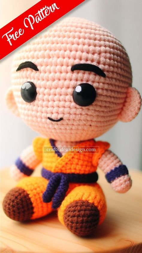 Dragon Ball Crochet, Dragon Ball Amigurumi, Monk Outfit, Anime Amigurumi, Majin Buu, Crochet Disney, Goku Vegeta, Pola Amigurumi, Crochet Dragon