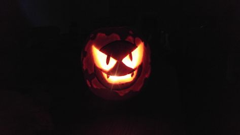 In honour of Gengar day on PoGo: this year's pumpkin Gastly! Gengar Pumpkin, Pumpkin Carving, Pokemon, Carving, Pokémon