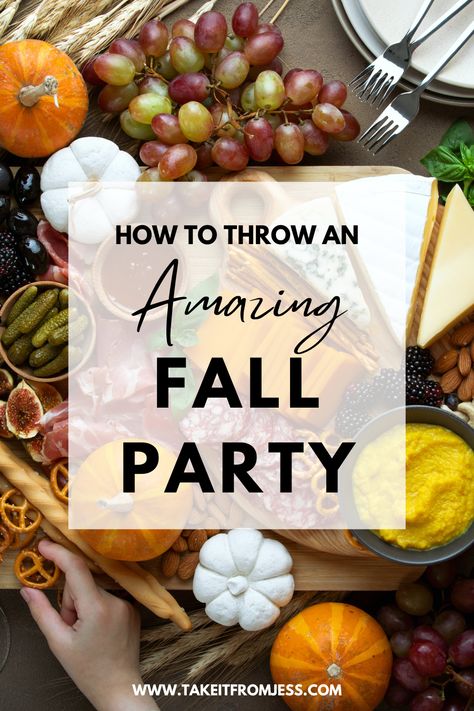 Hosting a fall party? These ideas and themes will inspire you to create a beautiful and festive event. Fall Themed Candy Table, Fall Taco Bar Party, Fall Networking Event, Fall Birthday Party Snacks, October Dinner Party Themes, Hosting An Outdoor Fall Party, Fall Brunch Birthday Party, October Theme Party Ideas, Fall Themed Party Decorations