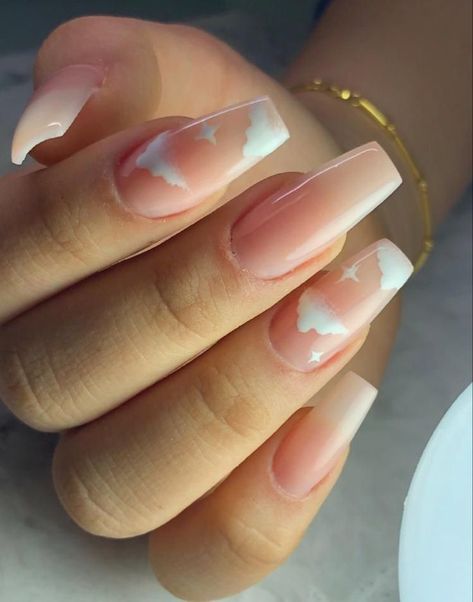 Cloud Nails, Fantastic Nails, Nails Art Ideas, Pink Cloud, Simple Acrylic Nails, Classy Acrylic Nails, Nail Swag, Acrylic Nails Coffin Short, Short Acrylic Nails Designs