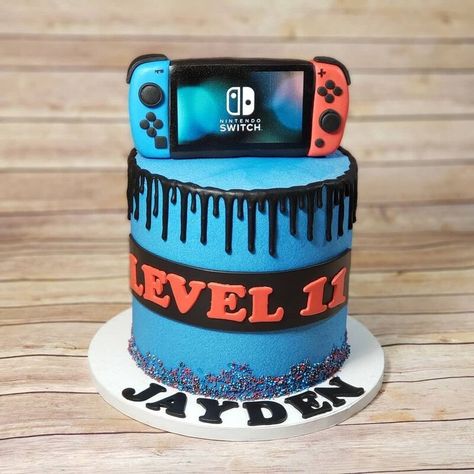 11 Birthday Cake Boy, Cake For 11th Birthday Boy, Video Game Birthday Party Cake, 10 Birthday Cake Boy, 11th Birthday Cake Boy, Boys 6th Birthday Cake, Boys 11th Birthday Cake, Nintendo Cakes For Boys, Gamer Party Cake Ideas