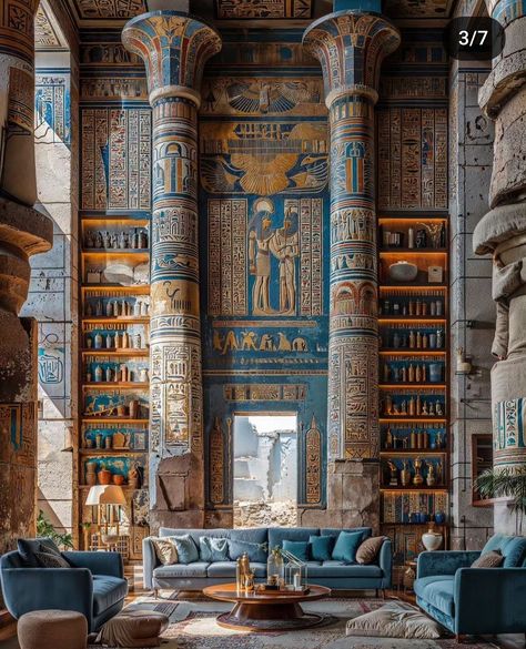 Egyptian Bedroom, Egyptian Furniture, Luxury Ceiling Design, Egypt Aesthetic, Modern Tropical House, Egyptian Design, Egyptian Inspired, Luxury Bedroom Design, Ancient Egyptian Art