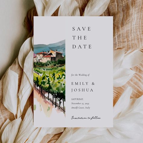 Rustic Winery Landscape Wedding Save The Date Tuscany Wedding, Winery Save The Date, Vineyard Save The Date, Tuscany Save The Date, Save The Date Italy, 2027 Wedding, Winery Landscape, Winery Wedding Invitations, Rustic Winery