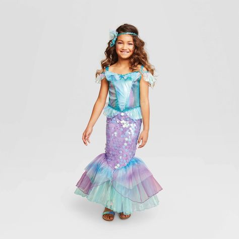 Mermaid Halloween Costume, Girls Halloween Costumes, Mermaid Girls, Mermaid Halloween Costumes, Target Halloween, Homemade Costume, Mermaid Halloween, Goddess Costume, Girls Halloween