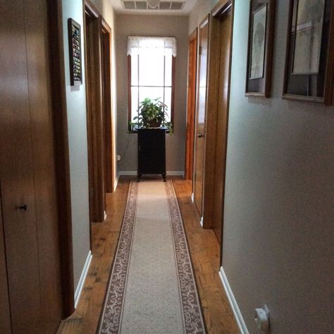 My hallway was very plain and dark.  It needed some sprucing up. On the other side of this blank wall is my closet. I did… Dark Basement, Dark Doors, Mudroom Makeover, Dark Hallway, Fake Window, Faux Window, Diy Entryway, Small Entryway, Door Makeover