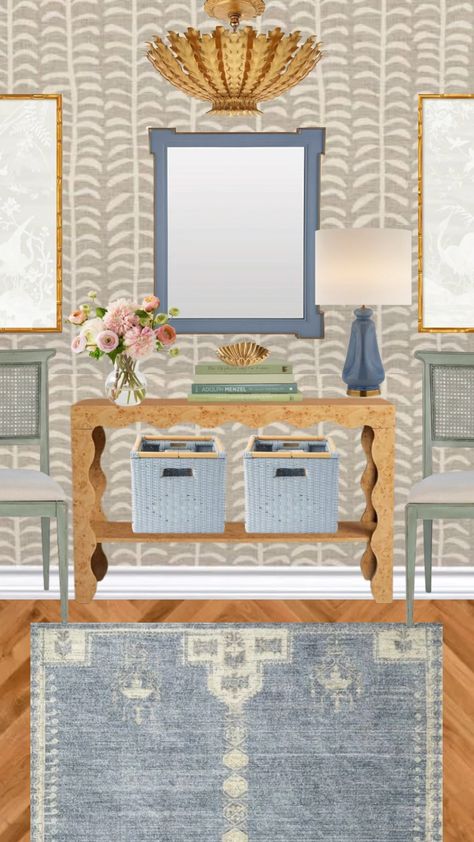 Chinoiserie Vintage Crane Mural … curated on LTK Grandmillenial Entry Way, Entry Way Wallpaper Coastal, Modern Chinoiserie Interior Design, Rooms With Crane Wallpaper, Chinoiserie Interior Design, Chinoiserie Geometric Wallpaper, Watercolor Chinoiserie Wallpaper, Entryway Inspo, Chinoiserie Interior