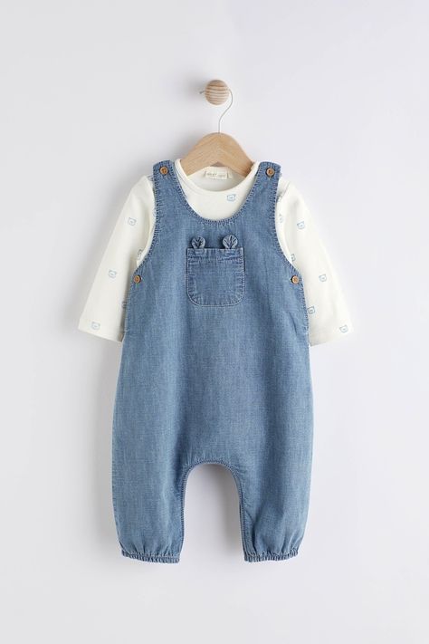 Baby Olive, Baby Dungarees, Denim Dungaree, Denim Dungarees, Bear Ears, Cotton Bodysuit, Blue Baby, Baby Winter, Boys Clothing