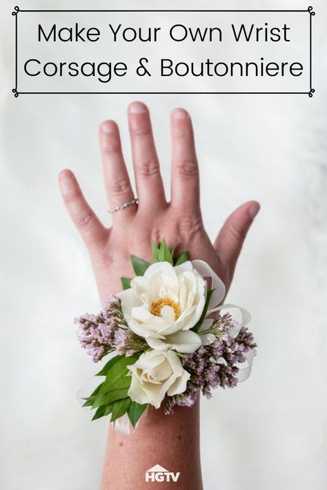 Homemade Corsage And Boutonniere, Diy Corsage And Boutonniere Fake Flowers, Wrist Corsages For Prom, Homemade Coursage Diy, Diy Corsage Wristlet Fake Flowers, Diy Prom Flowers, Homemade Corsage Wrist, Diy Prom Corsage Wristlets, Diy Wrist Corsage With Real Flowers