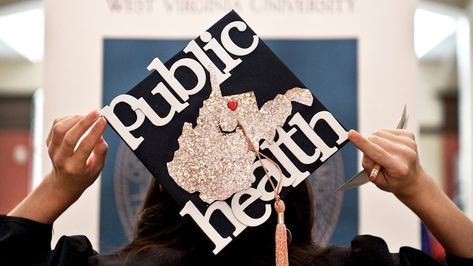 Public Health Graduation Cap, Mph Graduation, Public Health Quotes, Dental Public Health, Graduation Display, Public Health Nurse, College Graduation Cap Decoration, Diy Graduation Cap, Virginia University