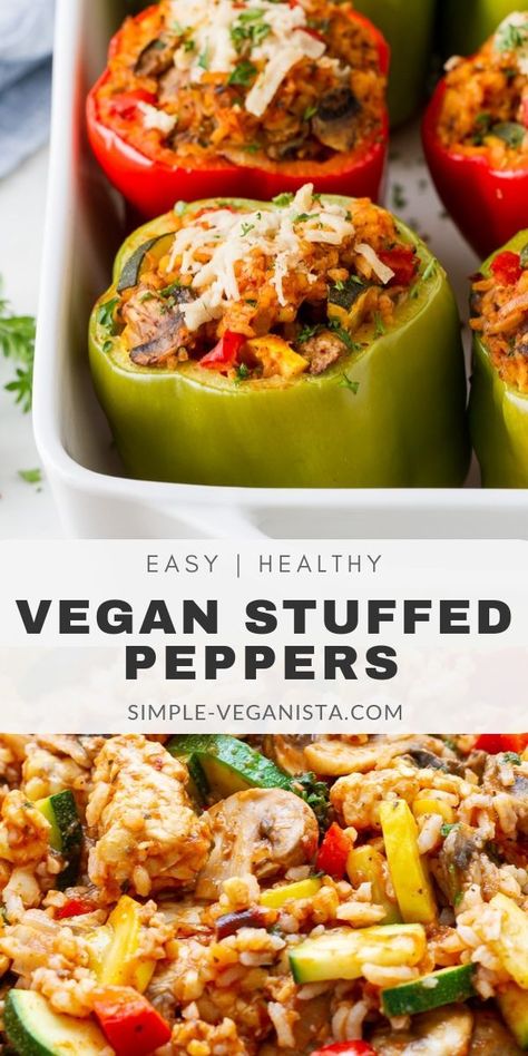 Pepper Recipes Healthy, Stuffed Pepper Recipe, Vegan Stuffed Peppers, Makanan Italia, Stuffed Peppers Healthy, Stuffed Peppers Recipe, Pasta Vegetariana, Pepper Recipe, Stuffed Pepper