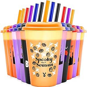 #ad Christmas Lights In Bedroom, Cups With Straws, Cups With Lids And Straws, Color Changing Cups, Mini Dessert Cups, Protein Shaker Bottle, Halloween Color, Animal Letters, Halloween Cups