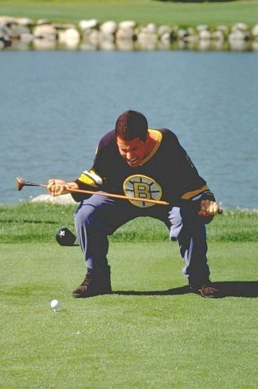 Adam Sandler in "Happy Gilmore" (1996) Adam Sandler Movies, Happy Gilmore, Spirit Week Outfits, Golf Quotes, Adam Sandler, About Time Movie, Funny Movies, Jennifer Aniston, Funny People