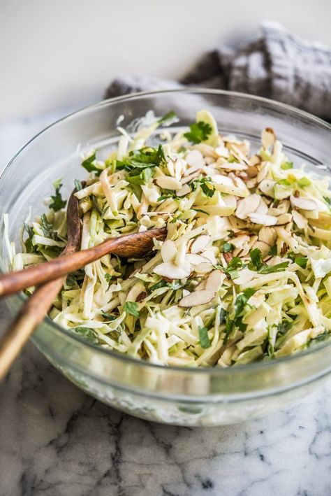 Green Apple Slaw, Green Apple Recipes, Cabbage Coleslaw, Coleslaw Recipes, Apple Coleslaw, Cilantro Lime Sauce, Apple Slaw, Shredded Brussel Sprouts, Autoimmune Paleo