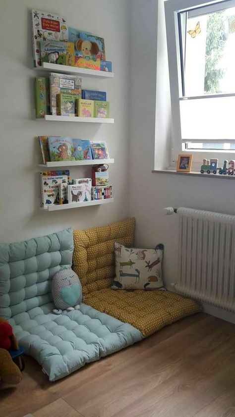 Baby Playroom, Kids Playroom Decor, Toddler Boys Room, Kids Room Organization, Toddler Rooms, Toddler Bedrooms, Big Boy Room, Reading Corner, Big Girl Rooms