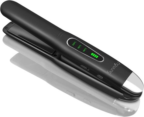 SUNMAY Voga 2 in 1 Cordless Hair Straighteners and Curler, Travel Wireless Portable USB Rechargeable Straightener, Mini Flat Iron Curling Wand with Ceramic Plate –3 Temperature Levels, 4800mAh Battery #straighteners #cordlessstraighteners #festivalhair #festivalmusthaves AD | Affiliate Mini Flat Iron, Cordless Hair Straightener, Ribbon Curls, Thick Coarse Hair, Mini Hair Straightener, Thick Hair Styles Medium, Hair Straightener And Curler, Spiral Curls, Curling Wand