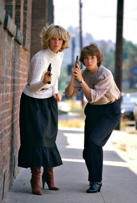 Cagney & Lacey List Of Tv Shows, Tyne Daly, Cagney And Lacey, Sharon Gless, High Heel Dress Boots, Celebrity Boots, Bionic Woman, Celebrities Then And Now, Lacey Dress