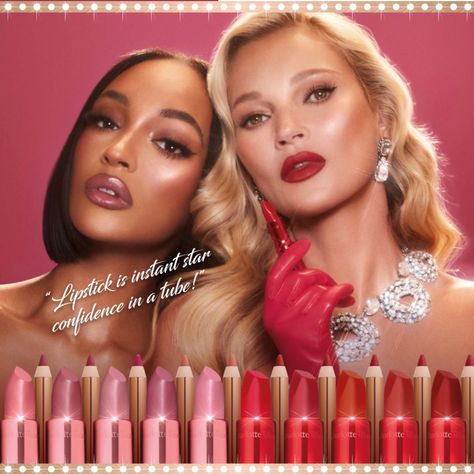 Hollywood icons lipstick by Charlotte Tilbury Lipstick Ad, Charlotte Tilbury Lipstick, Hollywood Beauty, Hollywood Makeup, Makeup Kits, Full Glam, Lip Liners, Hollywood Icons, Lipstick Makeup