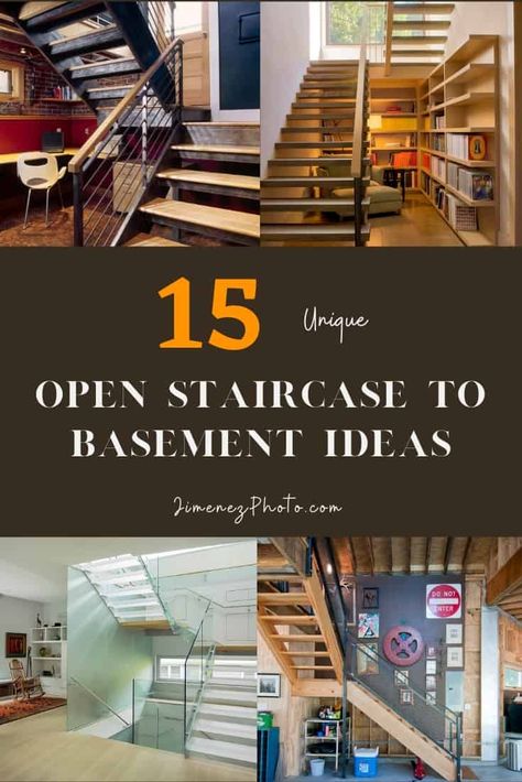 15 Unique Open Staircase to Basement Ideas for an Astonishing Interior – JimenezPhoto Open Up Staircase Wall To Basement, Stairs Open To Basement, Open Staircase Design Ideas, Enclosing Basement Stairs, Exposed Staircase To Basement, Open Concept Basement Stairs, How To Close Off Open Stairs, Basement Entryway Ideas Staircases, Staircase Open On Both Sides