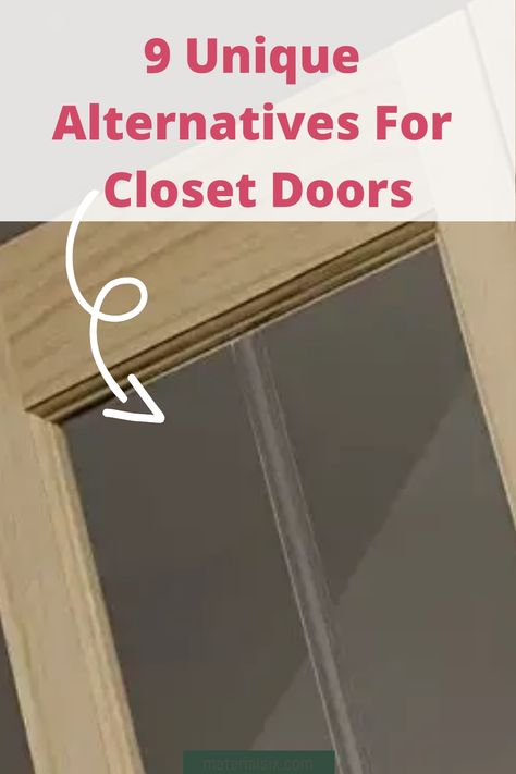 9 unique closet door alternatives. Door Alternatives Diy Closet, Changing Sliding Closet Doors, Folding Closet Door Alternative, Closet Door Ideas Bifold, Closet Door Covering Ideas, Coat Closet Door Ideas, Bifold Door Alternative, Diy Bifold Closet Doors, Alternative Closet Door Ideas