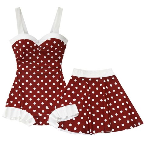 2019 New Women Retro Red Dot One Piece Swimsuit Skirt Bathing Suit Swimming Beach Wear Summer Ladies Sexy Swim Suits Swimwear-in Body Suits from Sports & Entertainment on Aliexpress.com | Alibaba Group One Piece Skirt Swimsuit, Retro Red Outfit, Cute Two Piece Bathing Suits, Cute Bathing Suits One Piece, Bathing Suits With Skirt, Swimsuit With Skirt, Skirt Bathing Suit, Swimsuit Onepiece, Two Piece Bathing Suits