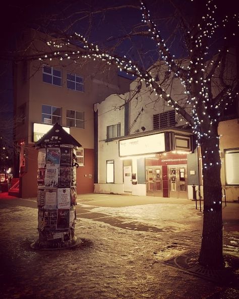 Plaza Theatre, Kensington, Calgary, Alberta @hammockmusings  I love Kensington! There are so many cool and quirky shops, restaurants, and retro theatres like The Plaza Theatre which is Calgarys… Kensington Calgary, Calgary Alberta, The Plaza, Calgary, Lamp Post, Restaurant, I Love