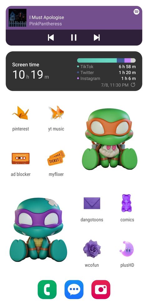 Tmnt Themed Phone, Rottmnt Homescreen, Rottmnt Phone Theme, Tmnt Phone Theme, Tmnt Homescreen, Tmnt Widgets, Turtle Widget, Ninja Turtles Wallpaper, Shredder Tmnt