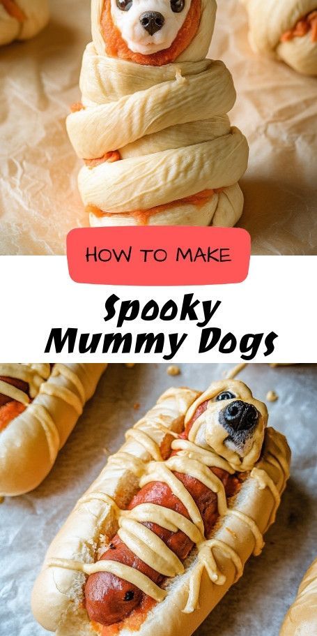 Spooky Air Fryer Mummy Dogs Recipe - Delicious and easy to make Halloween-themed snack that's perfect for all ages! #AirFryerMummies #HalloweenTreats #QuickRecipes Recipe Crescent Rolls, Halloween Themed Snacks, Wrapped Hot Dogs, Mummy Dogs, Easy Halloween Snacks, Dog Wrap, Crescent Roll Dough, Halloween Snacks, Dog Recipes