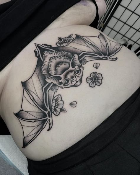 Underboob Tattoos, Crocodile Tattoo, Peacock Feather Tattoo, Bat Tattoo, Underboob Tattoo, Daisy Tattoo, Chest Piece Tattoos, Hand Poked Tattoo, Stomach Tattoos