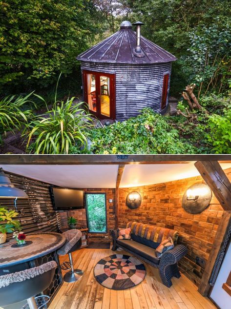 Grain Silo Tiny House is Livable Industrial Castle With Jaw-Dropping Elements Silo Tiny House, Silo Cabin Tiny House, Inside Silo Houses, Silo Apartment, Tiny House Bucket Sink, Strawbale Tiny House, Mezzanine Loft, Amazing Backyard, Grain Silo