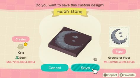 One of the acnh creator codes I use for my island •°♡°• Acnh Moon Flag, Acnh Creator Codes, Acnh Design, Acnh Inspo, Moon Stone, Crescent Moon, Animal Crossing, Crescent, Gaming