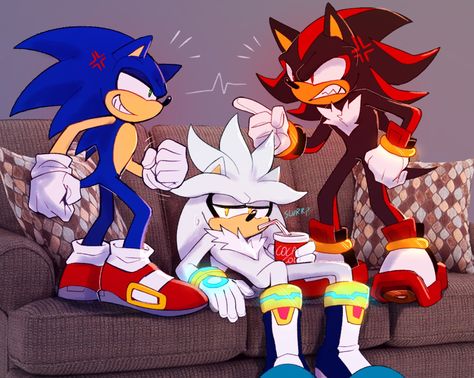 Sonic Shadow And Silver, Shadow And Silver, Baja Blast, Sonic Shadow, Sonic Sonic, Shadow Sonic, Crush On You, Sonic Heroes, Silver The Hedgehog