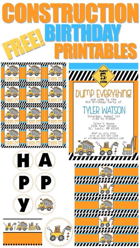 Construction Themed Birthday Party, Construction Theme, Construction Theme Party, Construction Party, Construction Birthday Party, Construction Birthday, Birthday Party Printables, Construction Birthday Parties, Trucks Birthday Party