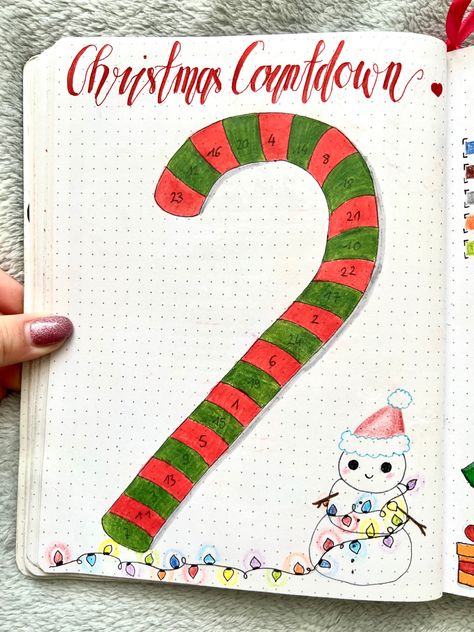 December 2018 Bullet Journal christmas countdown page Christmas Countdown Bullet Journal, 2024 Bujo, Bullet Journal Christmas, Christmas Scavenger Hunt, Bullet Journal Paper, Dot Journals, Habit Tracker, Bullet Journal Ideas Pages, Journal Paper