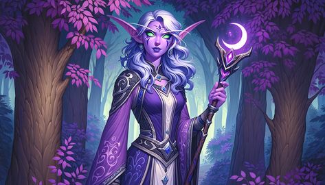 Night elf #fantasy #warcraft #wow #worldofwarcraft #nightelf #nelf #elf #kaldorei Banshee Art Beautiful, Wow Mage, Night Elf Druid, Elf Druid, Night Elf, Art Fantasy, Women Art, Pen And Paper, Nature Animals