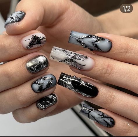 Heavenly Nails, Shiny Nails Designs, Punk Nails, Goth Nails, Grunge Nails, Glow Nails, Crazy Nails, Bling Acrylic Nails, Fabulous Nails