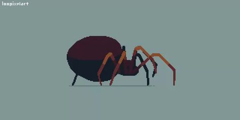 Pixel Art Sprite Animation, Pixel Art Jump Animation, Pixel Art Creature, Spider Pixel Art, Spider Animation, Pixel Art Animation, Arte Nerd, Piskel Art, Pixel Art Tutorial