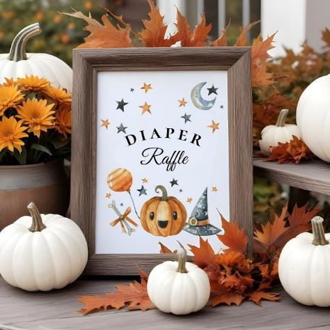 Halloween Baby Shower Diaper Raffle Sign Diaper Raffle Sign, Baby Shower Diaper Raffle, Child Baby, Baby Shower Diapers, Baby Shower Decor, Halloween Baby, Diaper Raffle, Spooky Decor, Trick Or Treater