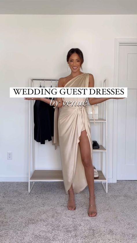 nenaevans on Instagram: Wedding Guest Dresses by Venue PART TWO 💍 Which is your fave?! Everything is linked on my LTK page and in the link in my bio under “Shop My… Summer Winery Wedding Guest Dress, Wedding Guest Winery Outfit, Black Dress Wedding Guest Fall, Neutral Wedding Dress Guest, Neutral Color Dresses For Wedding Guest, Napa Valley Wedding Guest Dress, Castle Wedding Guest Dress, Beige Dress Wedding Guest, Hotel Wedding Guest Outfit