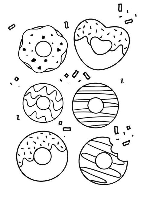 Donuts Coloring Pages, Food Coloring Mixing Chart, Donut Coloring Page, Donut Drawing, Coloring Pages Ideas, Our Mindful Life, Pages Ideas, Food Pillows, Food Coloring Pages