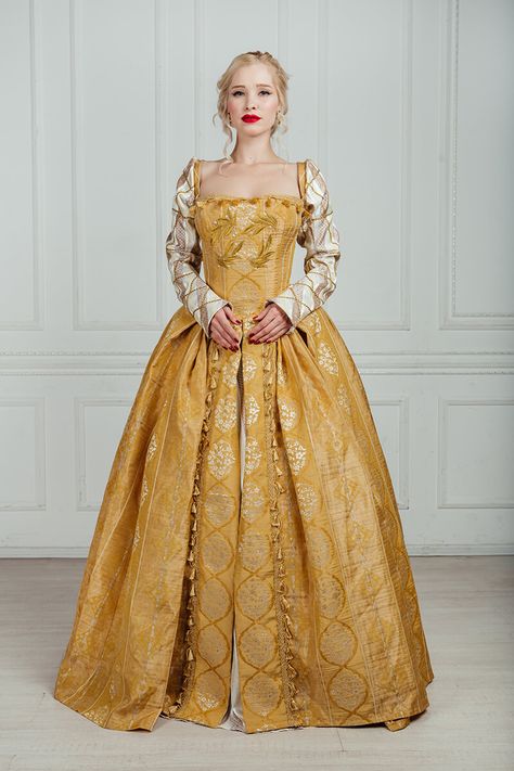 Elizabethan Dress, Period Dress, Fantasy Dresses, Royal Dresses, Period Outfit, Old Dresses, Fantasy Gowns, Medieval Dress, Medieval Fashion