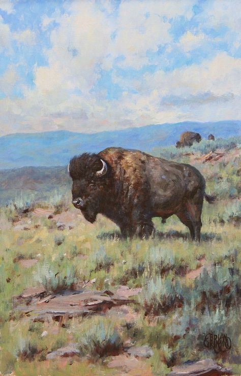 Bison Art Drawing, Bison Pictures, Bison Painting, Western Art Paintings, Bison Tattoo, Buffalo Tattoo, Buffalo Painting, Bison Art, Buffalo Art