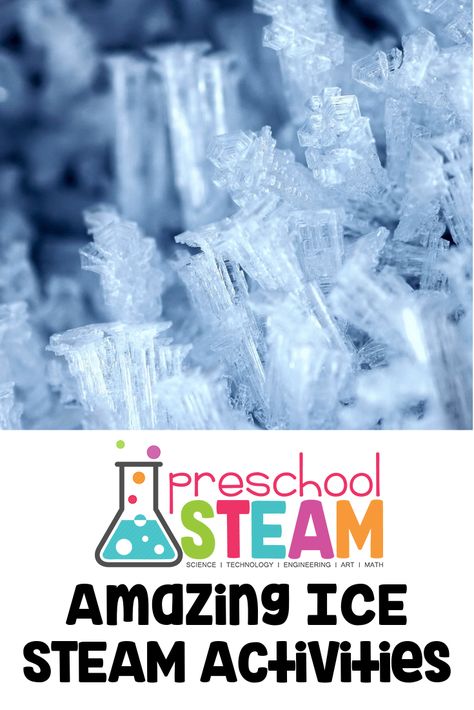 Amazing Ice STEAM Activities for Preschoolers - Preschool STEAM - Steam Lesson Plans Preschool, Winter Steam Activities, Water Preschool, Winter Storytime, Preschool Science Lessons, Childcare Resources, Ice Activities, Steam Activities For Kids, Stem Preschool