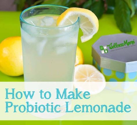 Probiotic Lemonade, Continuous Brew Kombucha, Lemonade Beyonce, Fermented Drinks, Healthy Probiotics, Probiotic Drinks, Wellness Mama, Water Kefir, Adolescent Health