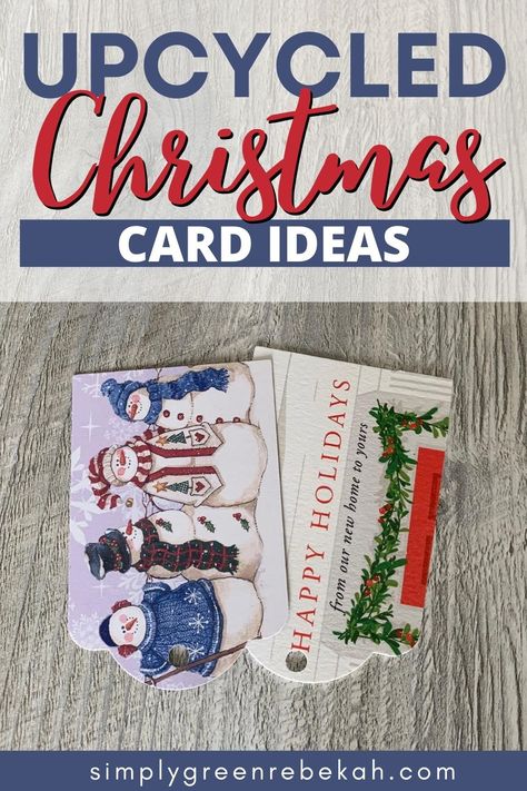 Used Christmas Cards Crafts Ideas, Greeting Cards For Christmas, Old Christmas Cards, Recycle Christmas Cards, Simple Diy Projects, Cards For Christmas, Old Greeting Cards, Recycled Cards, Greeting Card Craft