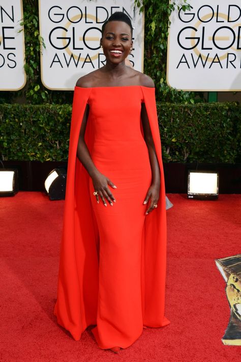 [PHOTOS] 100 Best Dresses of 2014 Vestidos Oscar, Golden Globes Fashion, Golden Globes Dresses, Colorful Gown, Lupita Nyong, Golden Globes Red Carpet, Cape Gown, Lupita Nyong'o, Oscar Dresses