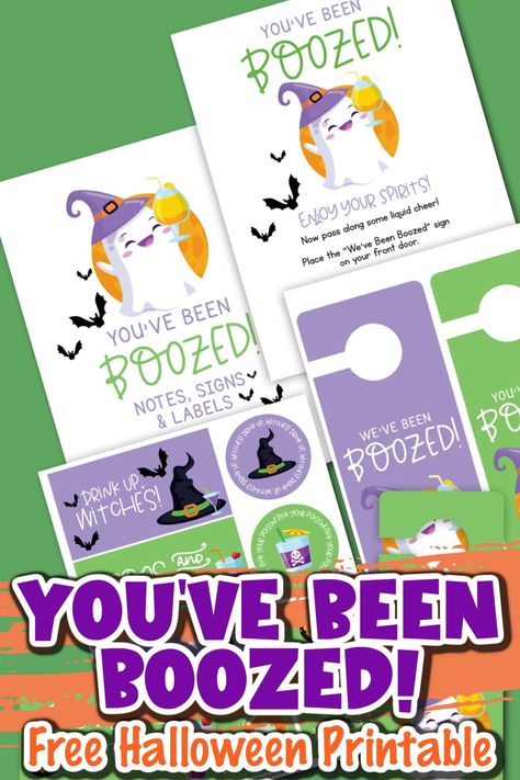 This You’ve Been Boozed free printable is the perfect way for grownups to have a little Halloween fun. Just download the Halloween printable, then surprise your friends and neighbors with a boozy treat (no tricks needed!). You've Been Boozed Free Printable, You've Been Boozed, Fun Wine Glasses, Halloween Friends, Fun Money, Free Printable Tags, Halloween Printable, Boo Ghost, Halloween Drinks