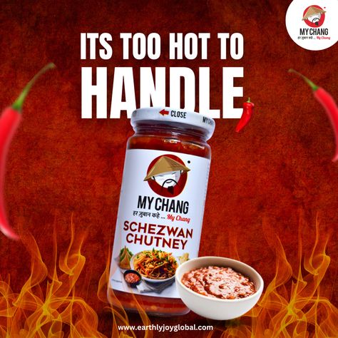 Spicy Food Creative Ads, Schezwan Chutney, Schezwan Sauce, Food Experience, It's Too Hot, Homemade Cooking, Creative Poster, Hot Spicy, Food Experiences