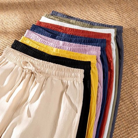 Gym Pants Women, Harem Girl, Cotton Linen Trousers, Short Black Skirt, Cotton Linen Pants, Colored Pants, Women Pants, Linen Trousers, Pant Style